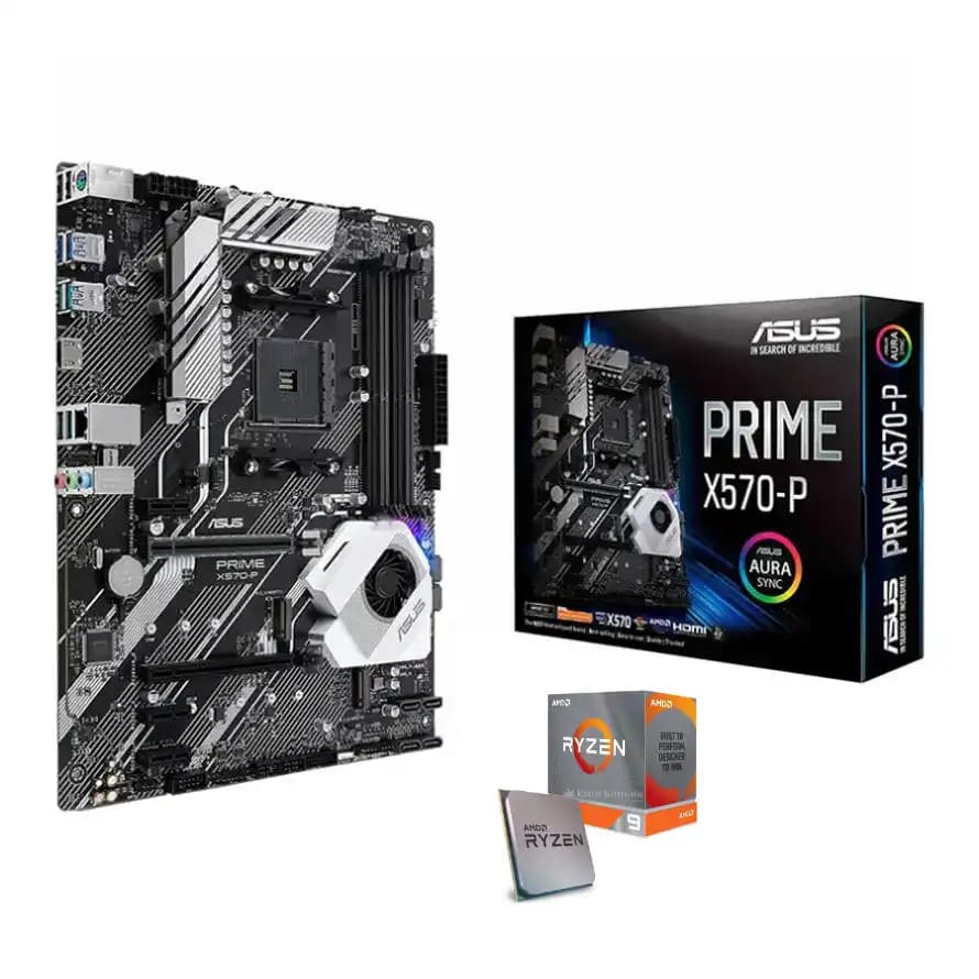 باندل کارکرده مادربرد ایسوس PRIME X570-P و پردازنده ای ام دی Ryzen 9 3950X — تصویر ۴