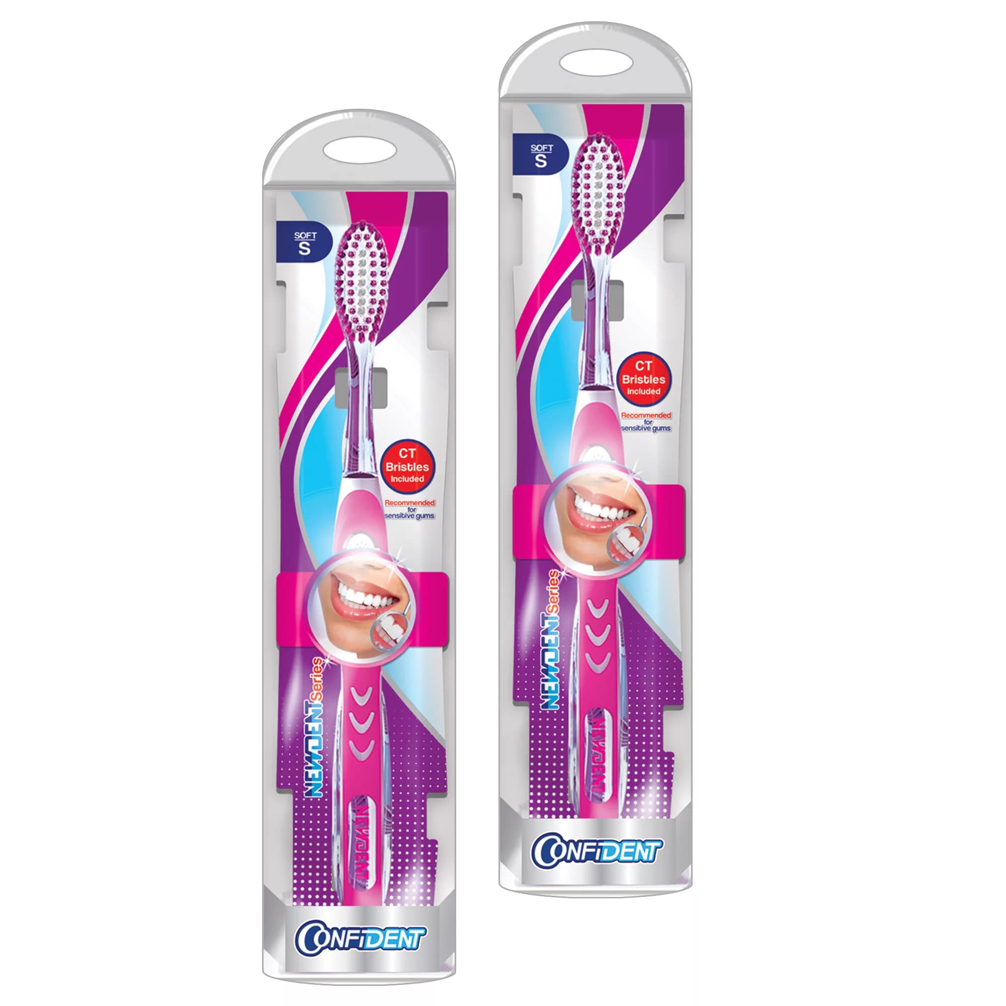 مسواک کانفیدنت مدل Shine Bristeles مجموعه 2 عددی با برس نرم — تصویر ۴