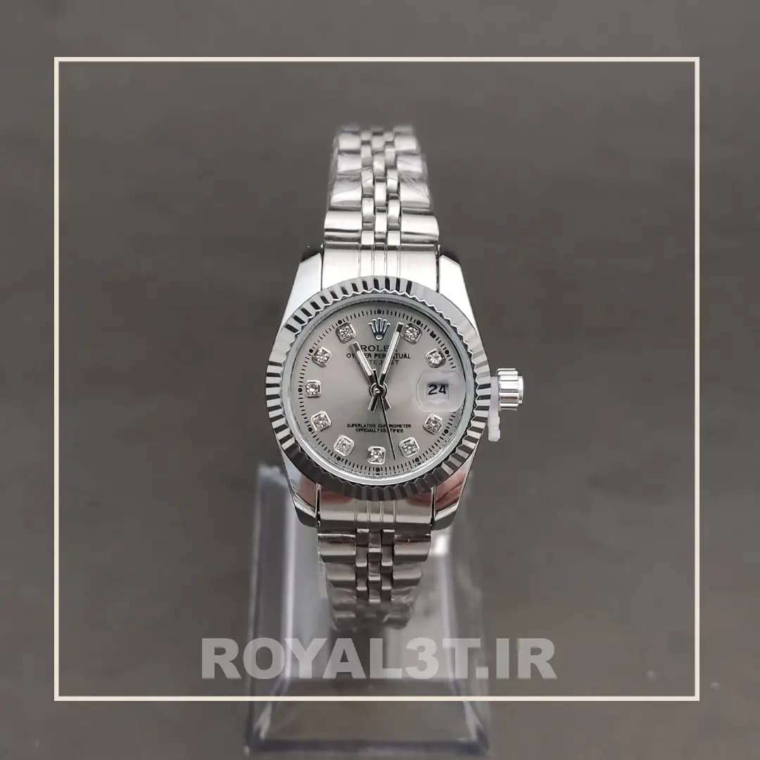 ساعت زنانه رولکس دیت جاست ROLEX DATE JUST صفحه سیلور کد 620 — تصویر ۲