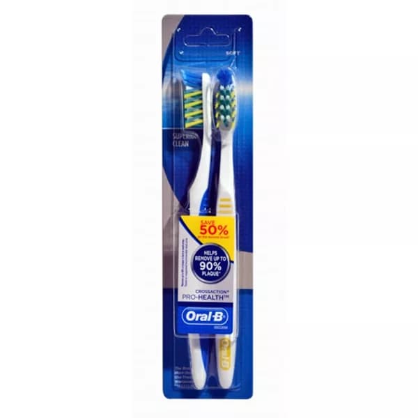 مسواک اورال-بی سری Crossaction مدل SUPERIOR CLEAN با برس نرم بسته 2 عددی — تصویر ۲