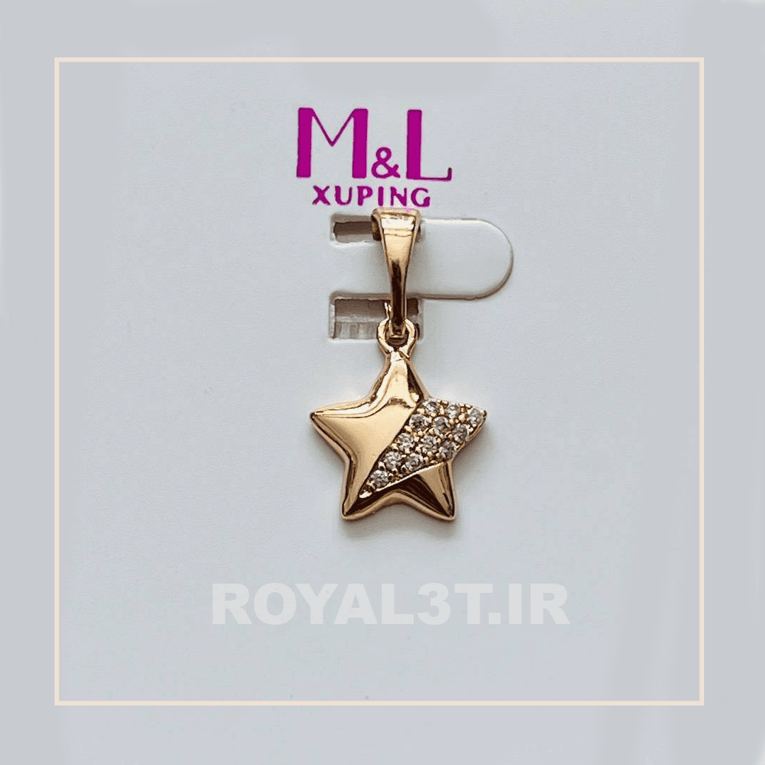 پلاک زنانه M&L by Xuping رنگ طلایی | پلاک ژوپینگ کد 534