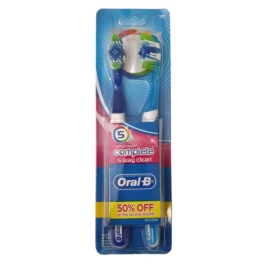 مسواک اورال-بی سری ADVANTAGE COMPLETE مدل 5WAY CLEAN با برس نرم مجموعه 2 عددی — تصویر ۳