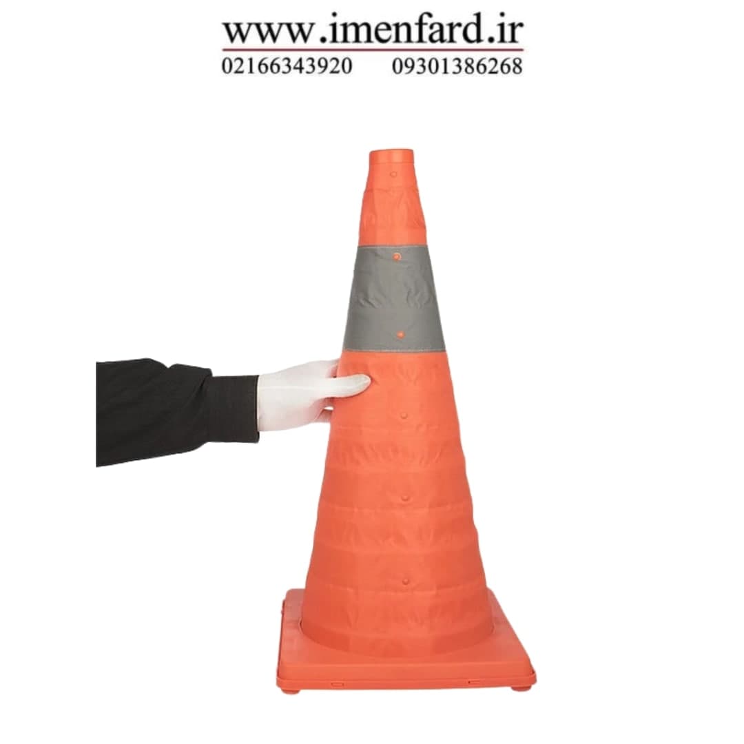 مخروط حلقه‌ دار ترافیکی مدل تاشو 63 سانتی‌ متری — تصویر ۶