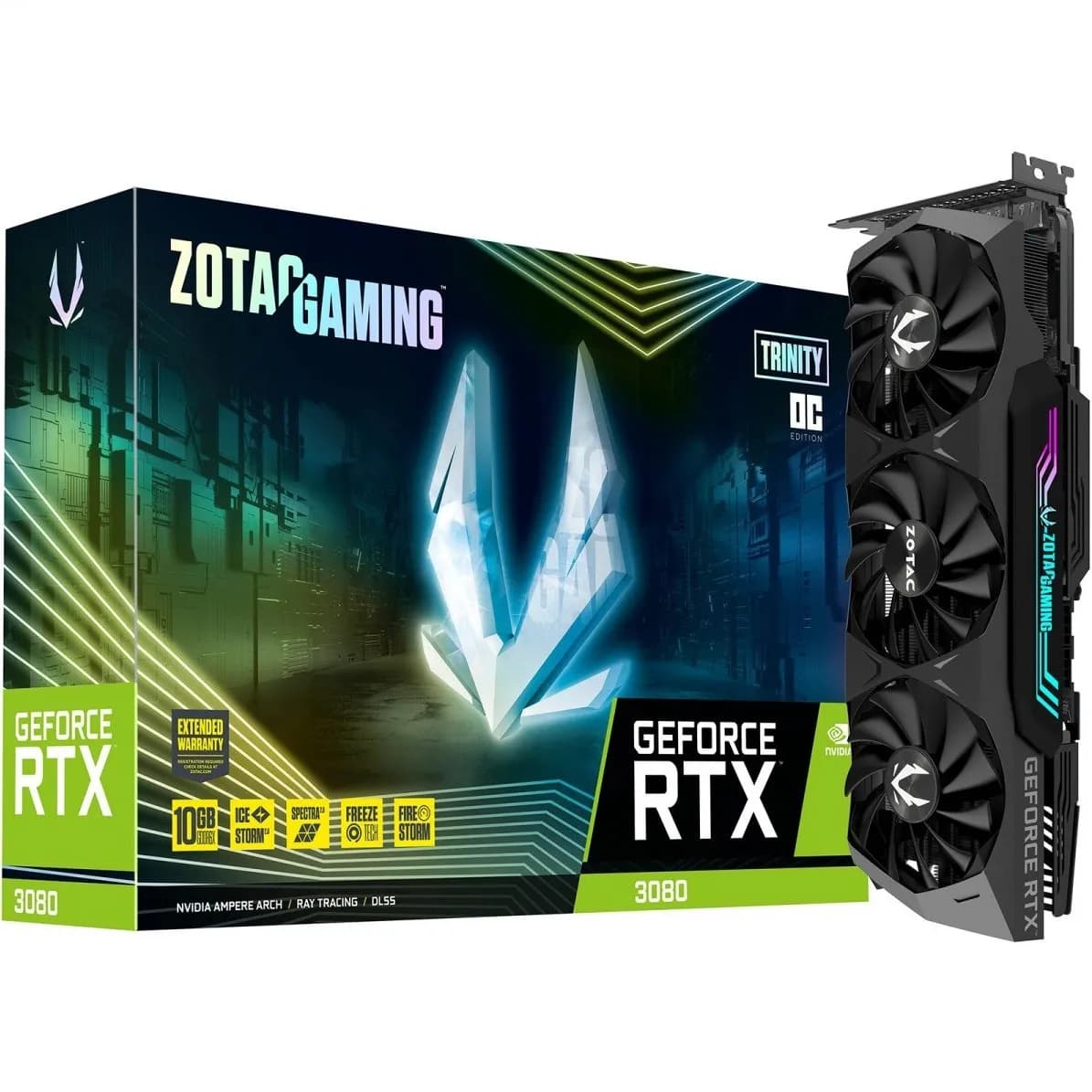 کارت گرافیک کارکرده زوتک مدل GeForce RTX 3080 Trinity OC White Edition حافظه 10 گیگابایت — تصویر ۲