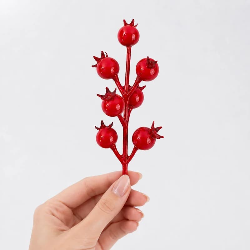 انار خوشه ای مصنوعی ساقه دار خارجی 20عددی — تصویر ۶