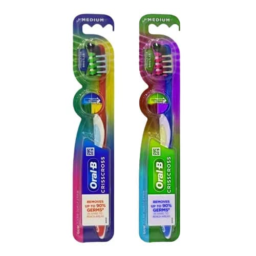 مسواک اورال-بی مدل CRISSCROSS GUM CARE INDICATOR با برس متوسط — تصویر ۲