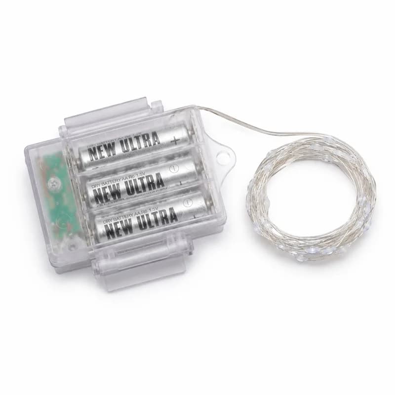 ریسه LED خارجی مفتولی 3متری 30چراغ 3باطری — تصویر ۳