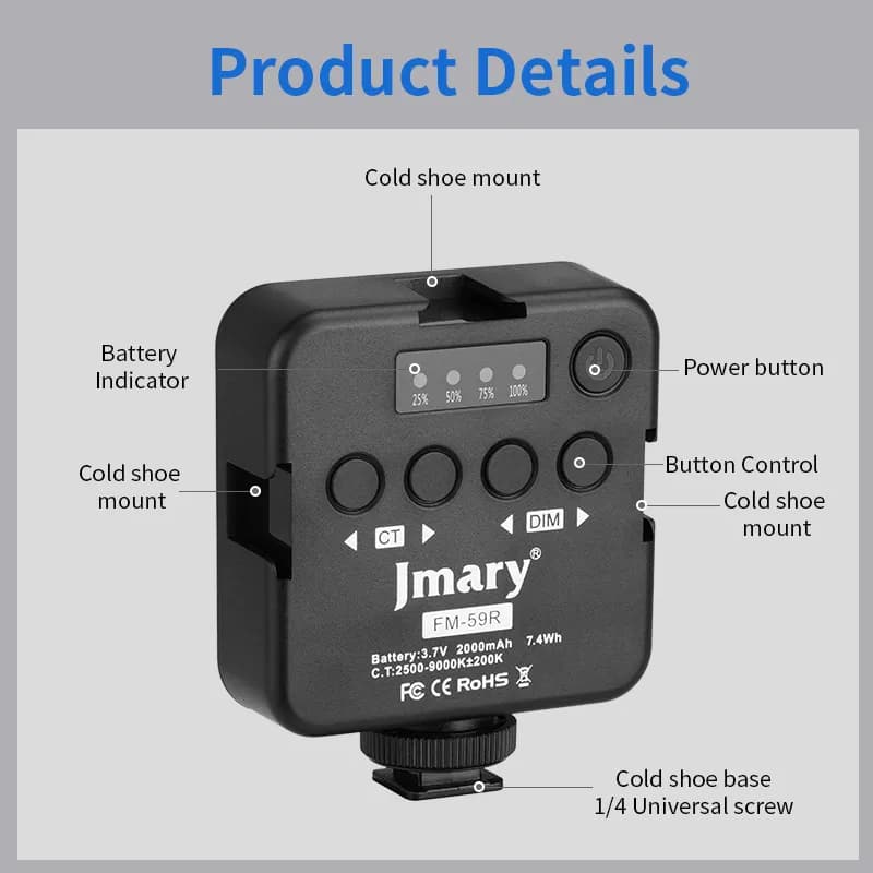 نور ثابت ال ای دی جیماری مدل Jmary FM-59R — تصویر ۷