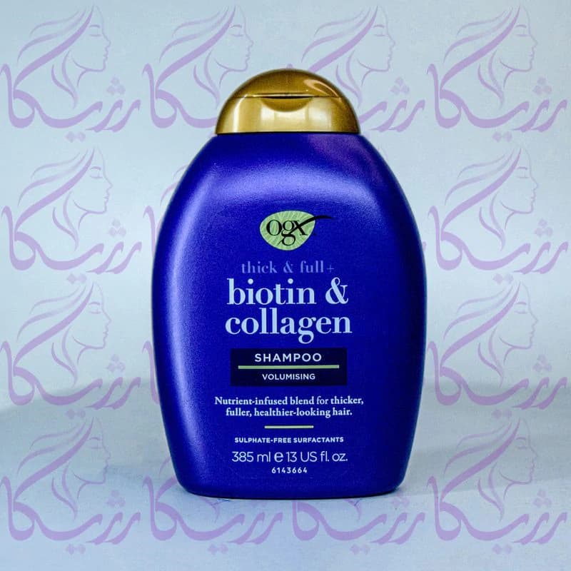شامپو تقویت‌کننده مو او جی ایکس مدل بیوتین کلاژن حجم 385 میلی‌لیتر