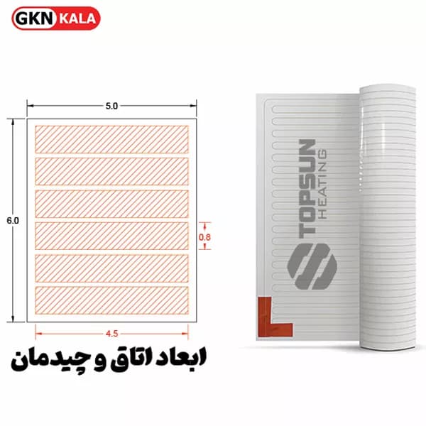 پکیچ گرمایش کف تاپسان (5×5 تا 5×6) — تصویر ۴