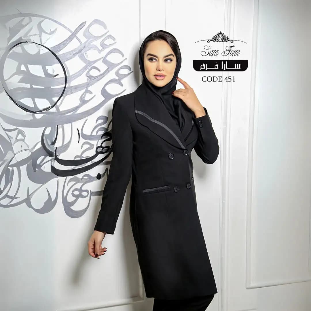 مانتو شلوار اداری ساده زنانه مدل 451 — تصویر ۵