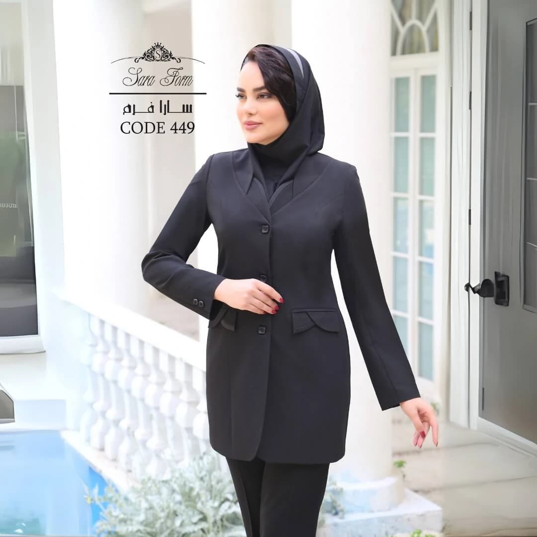 مانتو و شلوار کتی اداری زنانه کد 449 — تصویر ۴