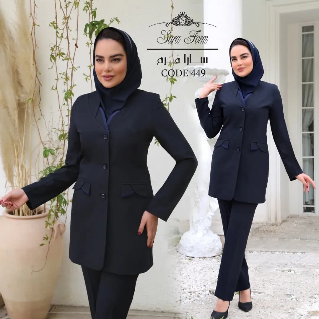 مانتو و شلوار کتی اداری زنانه کد 449