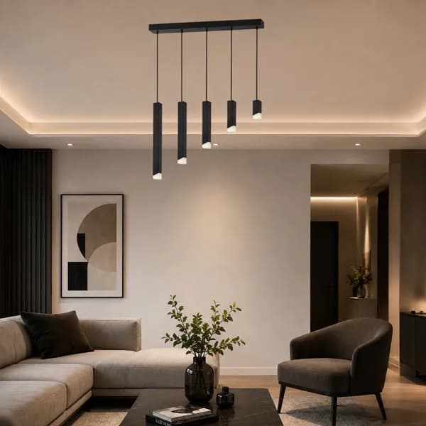 چراغ آویز مکعبی 5 شعله طرح کج کد 807 — تصویر ۸
