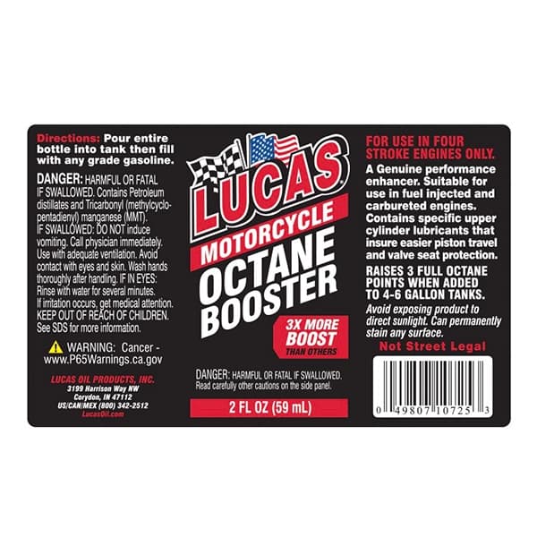 اکتان موتور سیکلت لوکاس MOTORCYCLE OCTANE BOOSTER LUCAS — تصویر ۶