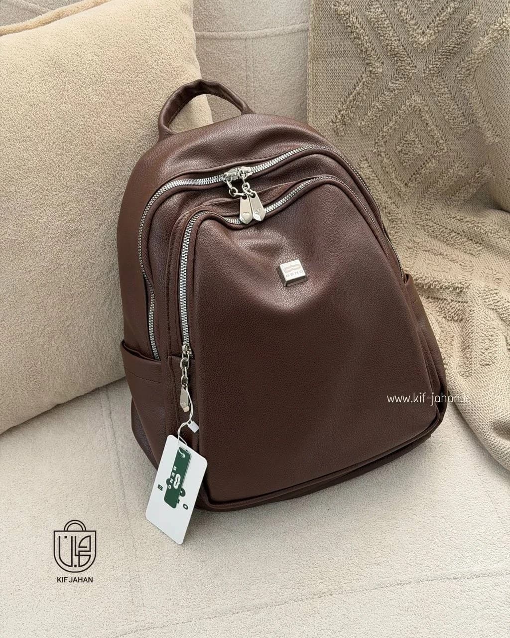 کوله پشتی زنانه بنو مدل 1823 با جنس چرم مصنوعی — تصویر ۹