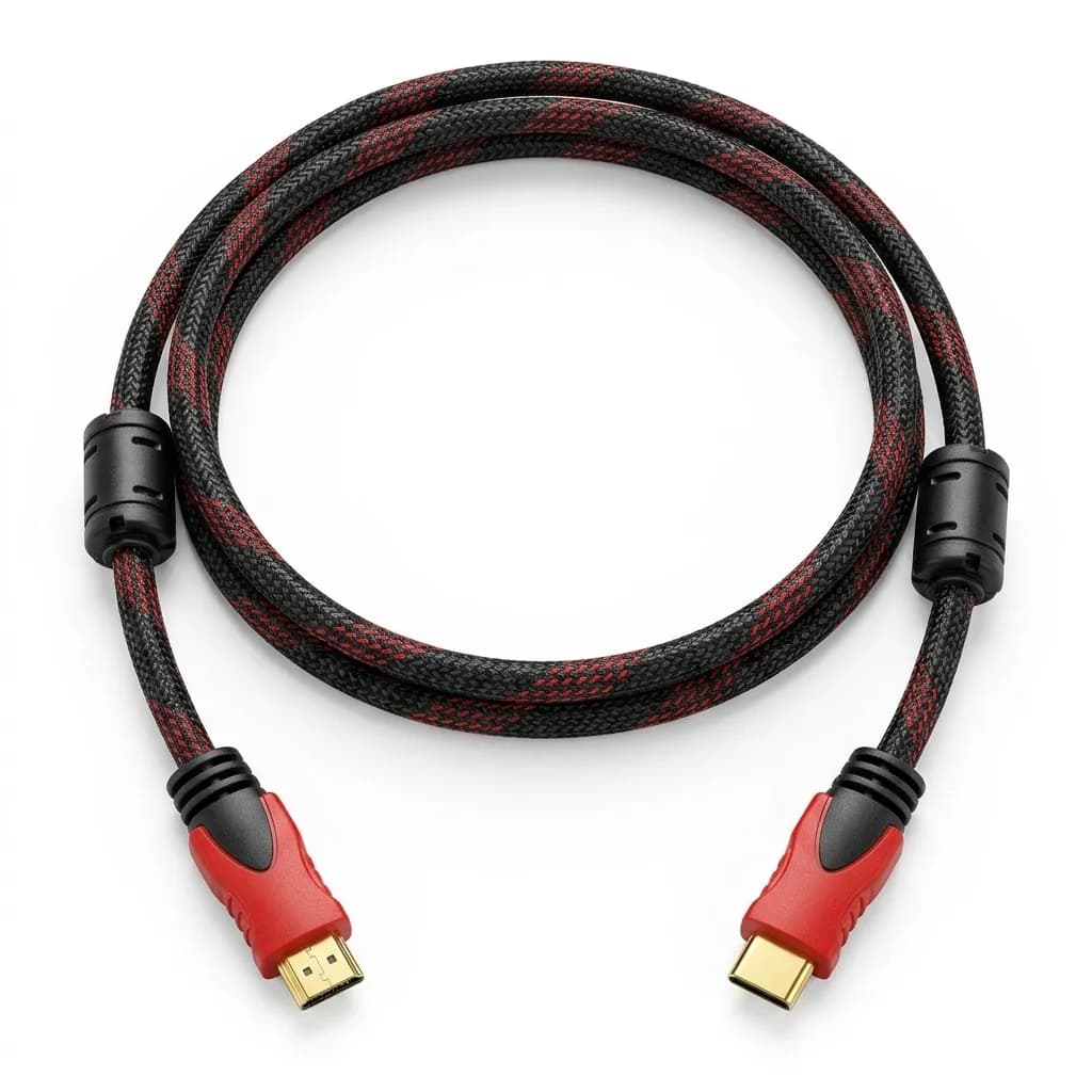 کابل HDMI 1.5 متری قرمز مشکی — تصویر ۲