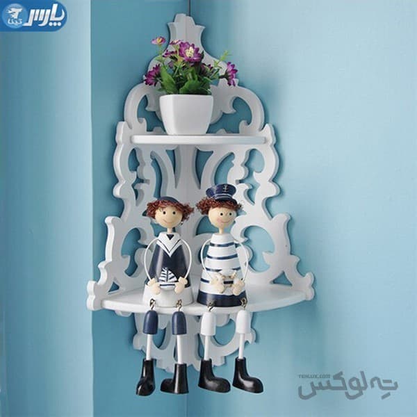 شلف دیواری کنج دو طبقه طرح شقایق — تصویر ۱۱