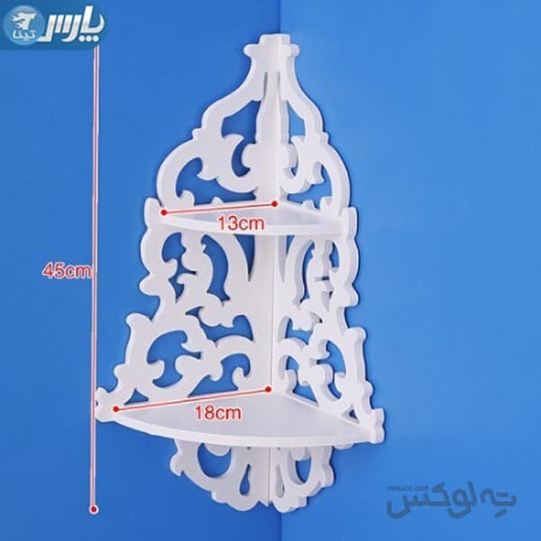 شلف دیواری کنج دو طبقه طرح شقایق — تصویر ۸