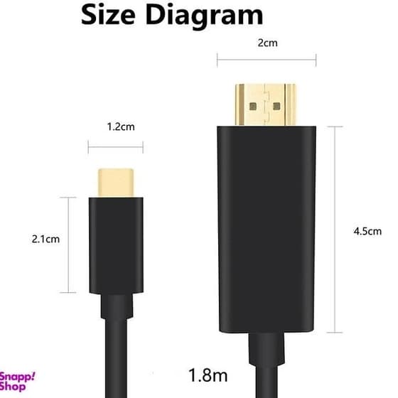 کابل تبدیل Type-C به HDMI طول 1.8 متر