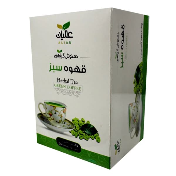دمنوش قهوه سبز عالیان _ بسته 25 عددی