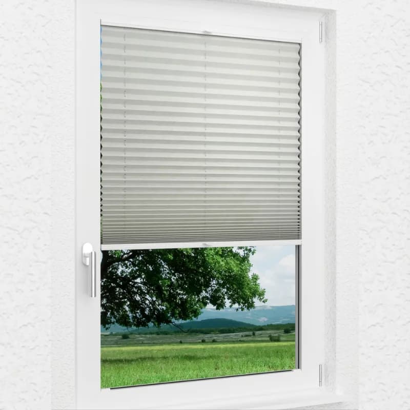 پرده پشت دری پنجره‌ای پلیسه بلک اوت طوسی روشن PL30 — تصویر ۲