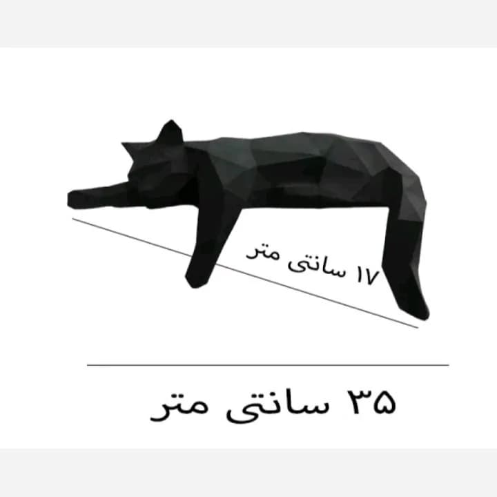 مجسمه مدل گربه گرافیکی مجموعه 2 عددی کوچک — تصویر ۶