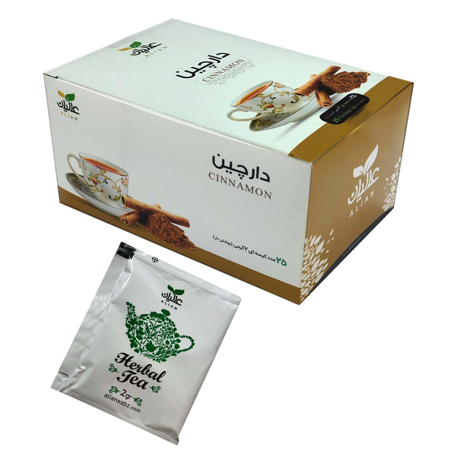 دمنوش دارچین عالیان _ بسته 25 عددی — تصویر ۲