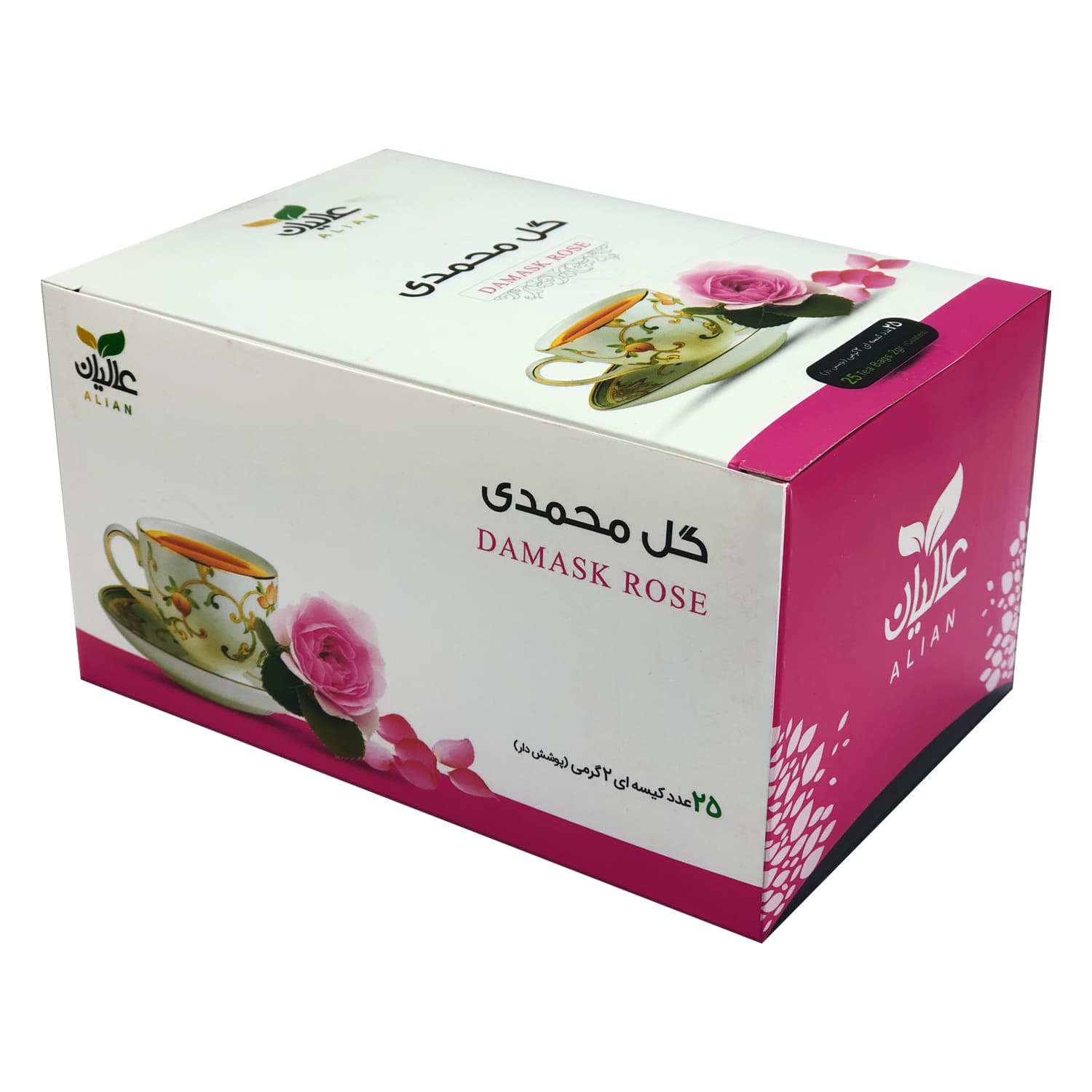 دمنوش گل محمدی عالیان _ بسته 25 عددی — تصویر ۳