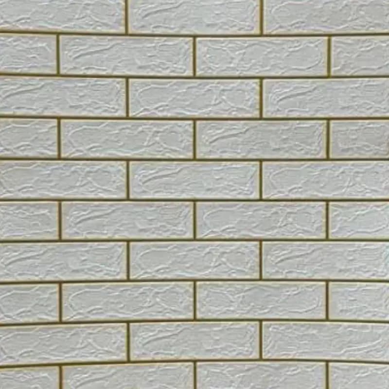 دیوارپوش فومی طرح آجر سفید با بند طلایی، کد 04-10 سایز 70×70 سانتی‌متر
