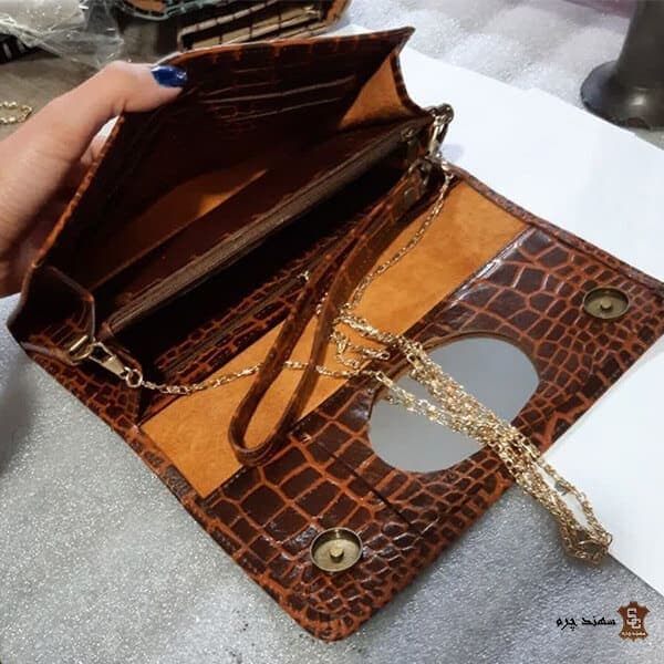 کیف شب مجلسی زنانه چرم طبیعی کدC3-108 — تصویر ۸
