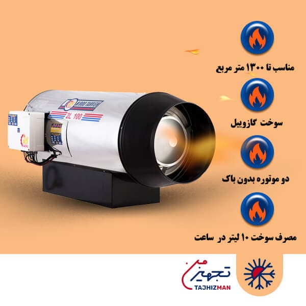 جت هیتر دوموتوره گازوئیلی نیرو تهویه البرز مدل 2L-100 — تصویر ۳