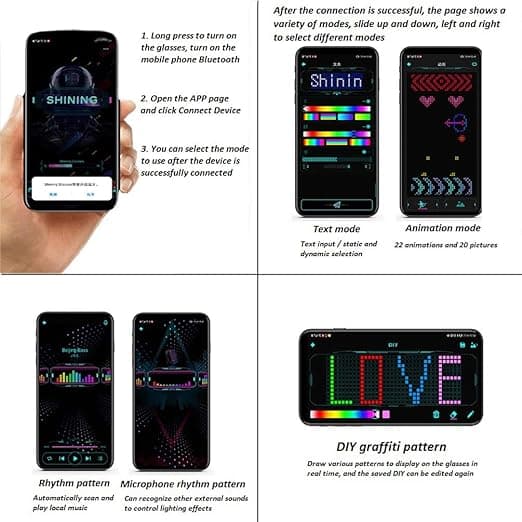 عینک DJ با نمایشگر LED — تصویر ۷