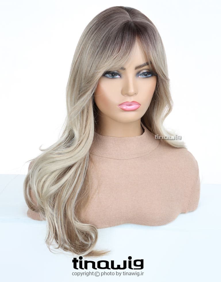 کلاه گیس زنانه کدBrigis60-8T-24T10 با موی مصنوعی رنگ بالیاژ مدل برجیس — تصویر ۱۱