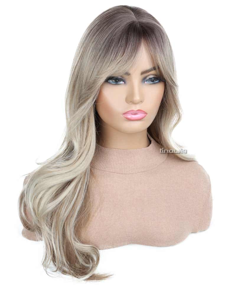 کلاه گیس زنانه کدBrigis60-8T-24T10 با موی مصنوعی رنگ بالیاژ مدل برجیس