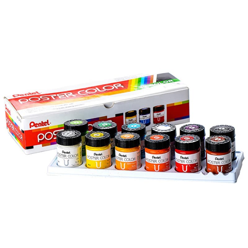 گواش 12 رنگ پنتل poster color pentel — تصویر ۴