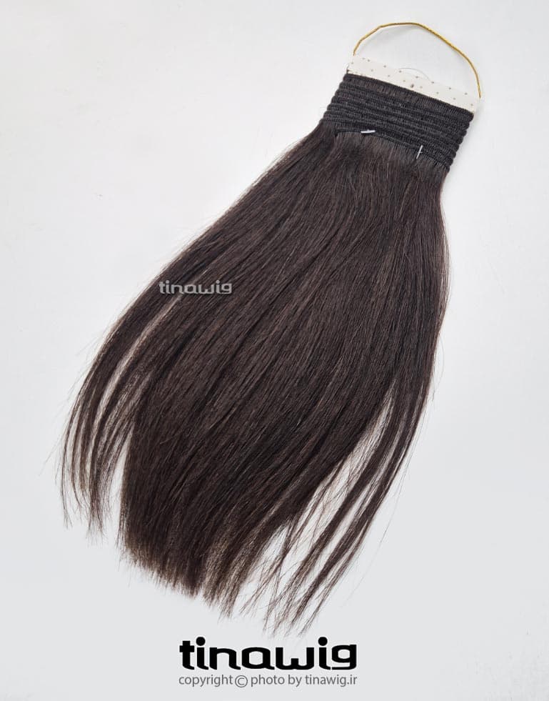 موی طبیعی سردوخت CM25-COLOR-4 قد 25 سانت مدل پروسس رنگ قهوه ای تیره — تصویر ۷