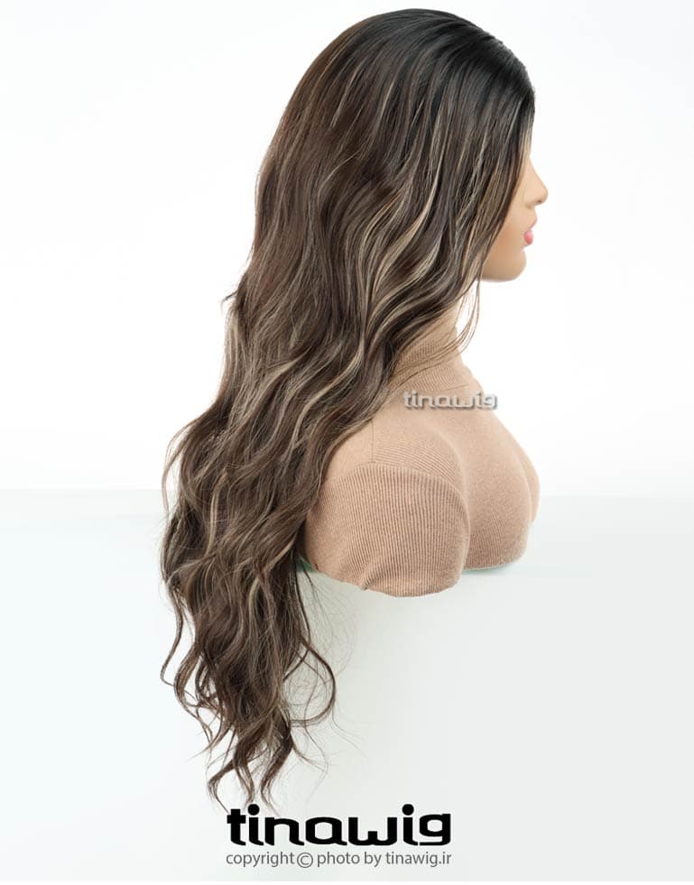 کلاه گیس زنانه کدMEDUSA80-2T6H24 با موی مصنوعی رنگ هایلایت مدل مدوسا — تصویر ۷