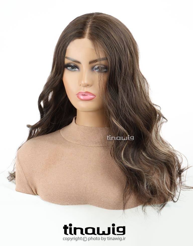 کلاه گیس زنانه کدVANESSA65-8T15 با موی مصنوعی رنگ هایلایت — تصویر ۸
