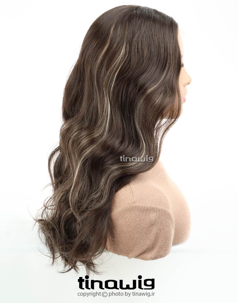 کلاه گیس زنانه کدVANESSA65-8T15 با موی مصنوعی رنگ هایلایت — تصویر ۳