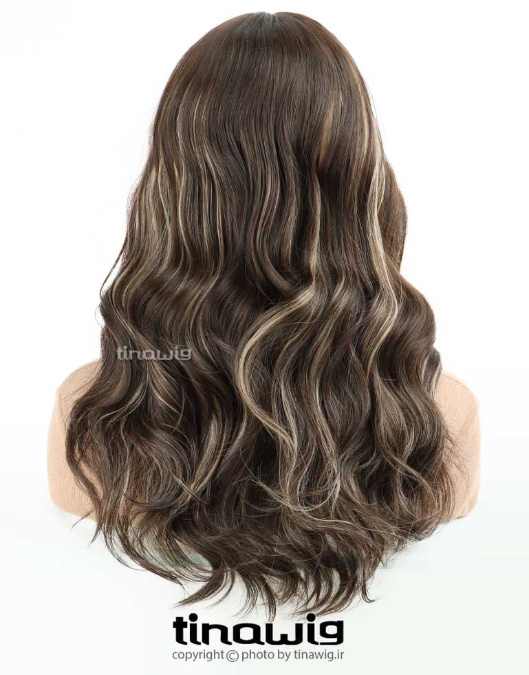 کلاه گیس زنانه کدVANESSA65-8T15 با موی مصنوعی رنگ هایلایت — تصویر ۴