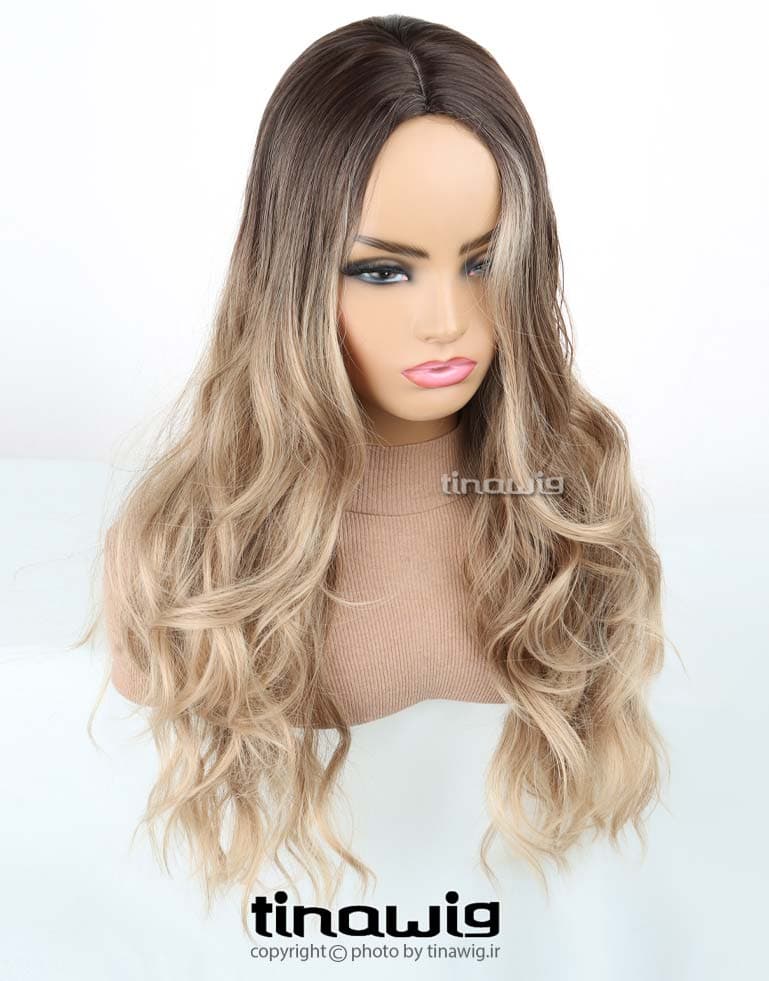 کلاه گیس زنانه کدVANE75-8T10H17 با موی مصنوعی رنگ آمبره مدل وین — تصویر ۹