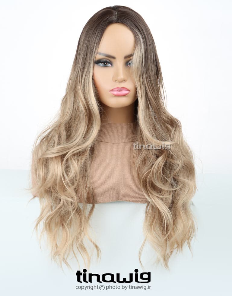کلاه گیس زنانه کدVANE75-8T10H17 با موی مصنوعی رنگ آمبره مدل وین — تصویر ۵