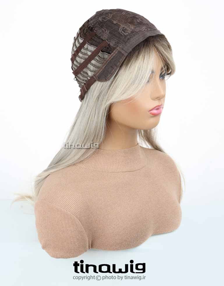 کلاه گیس زنانه کدBrigis60-8T-GRY-16 با موی مصنوعی رنگ بالیاژ مدل برجیس — تصویر ۱۰