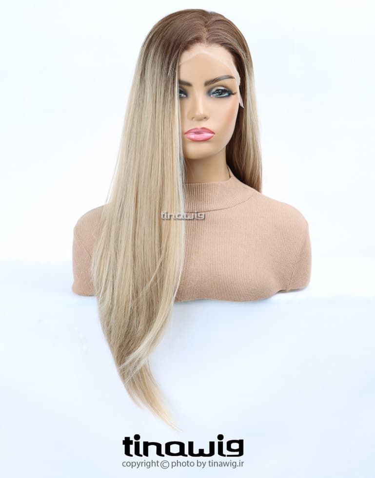 کلاه گیس زنانه کد-ROSALIA75-8T16H613 موی مصنوعی رنگ سامبره — تصویر ۸