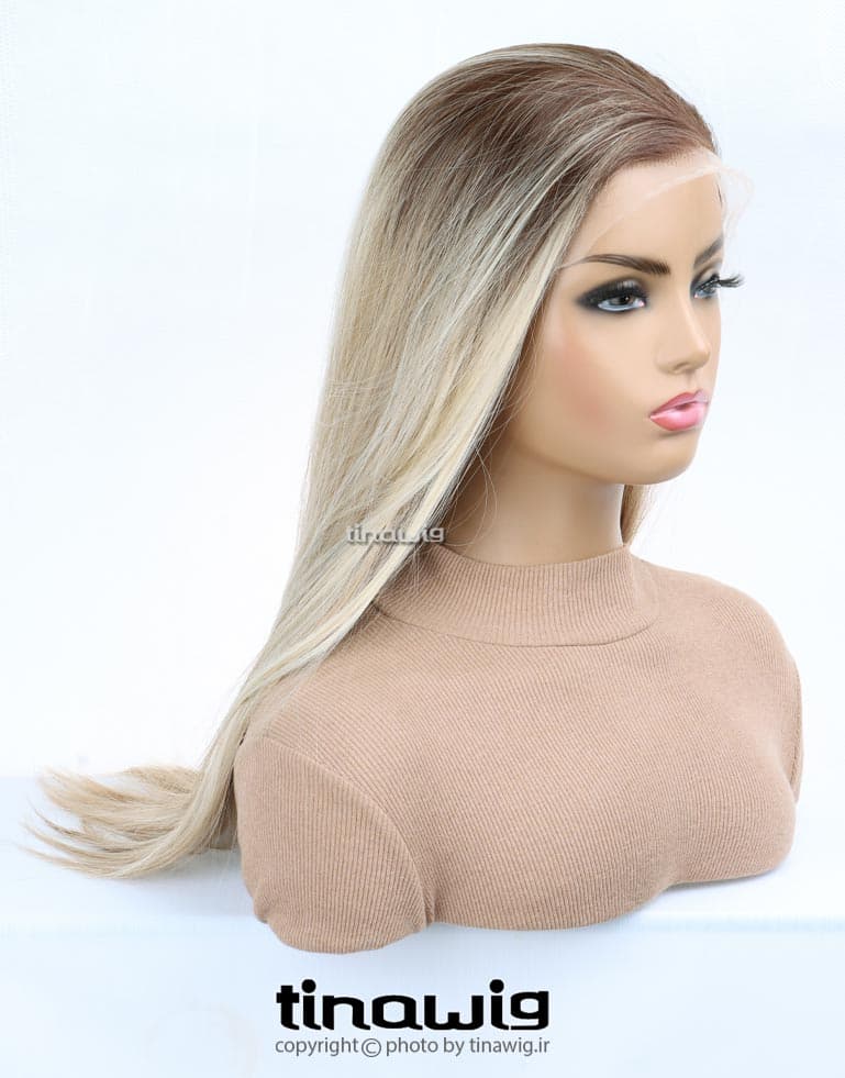 کلاه گیس زنانه کد-ROSALIA75-8T16H613 موی مصنوعی رنگ سامبره — تصویر ۷