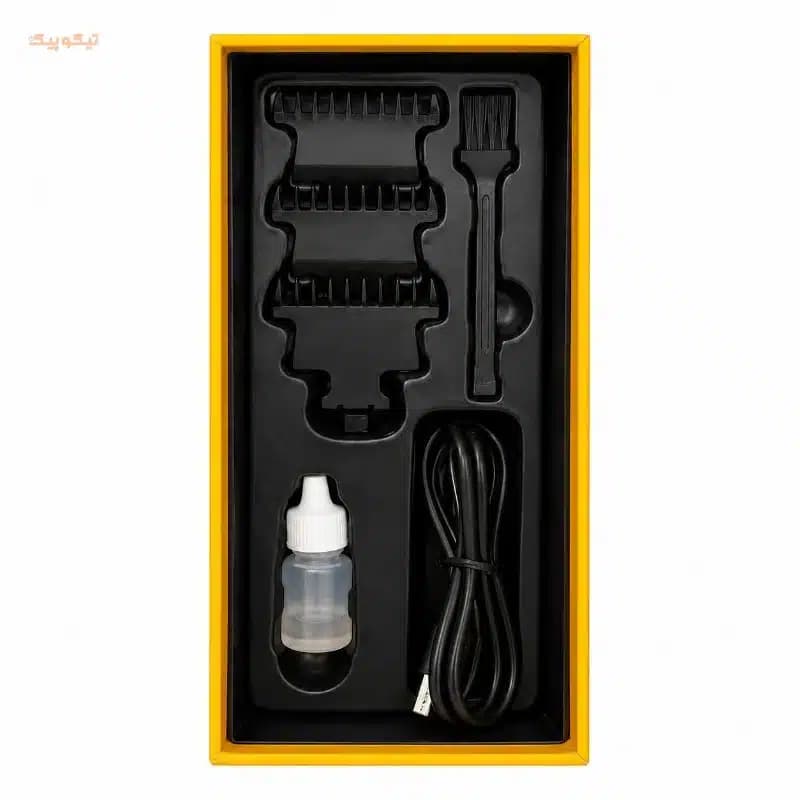ماشین اصلاح موی صورت شارژی کیمی مدل 9741 با طراحی ارگونومیک و تیغههای تیتانیوم پیشرفته — تصویر ۴