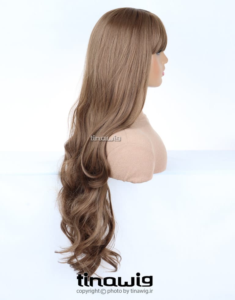 کلاه گیس زنانه کدCANDY90-10 با موی مصنوعی رنگ دارچینی — تصویر ۲