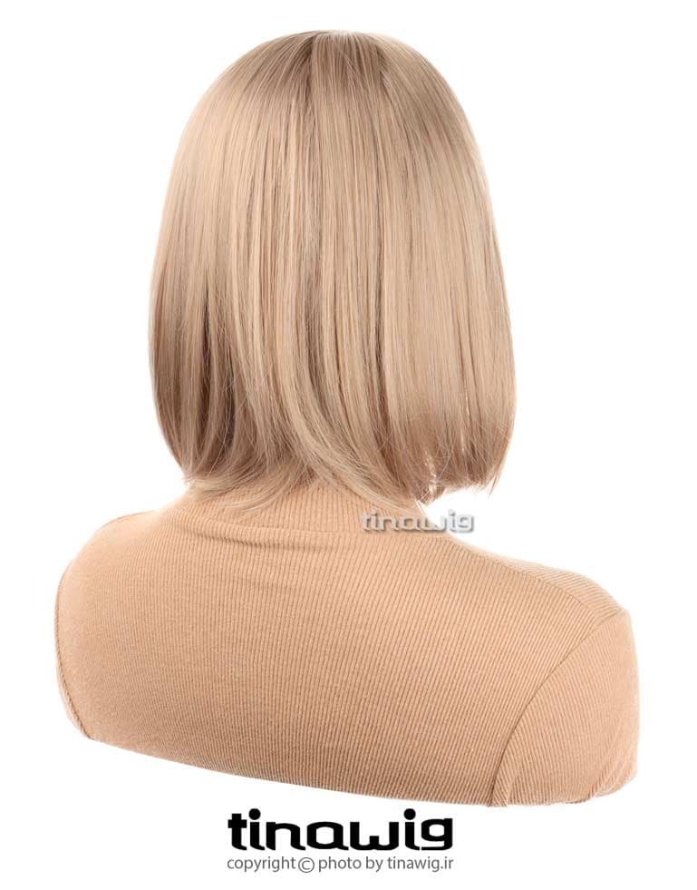 کلاه گیس زنانه کدTbangs45-rosevanilla با موی مصنوعی رنگ رزوانیل — تصویر ۷