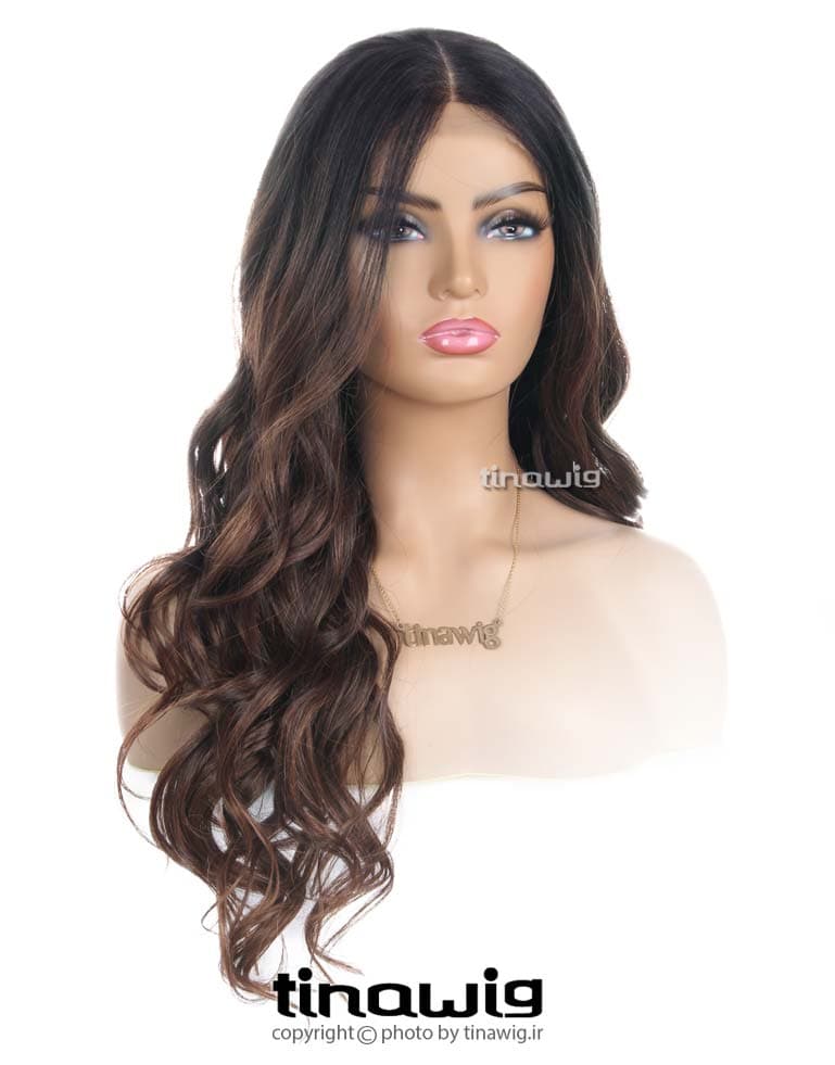 کلاه گیس زنانه کدARIKA-2-6 با موی مصنوعی رنگ آمبره — تصویر ۴
